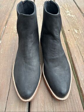 Free People Black Leather Ankle Bootie